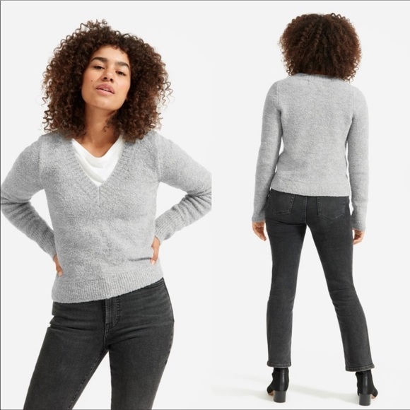 NWT Everlane The Teddy Gray V-Neck Sweater XXS - Picture 1 of 8
